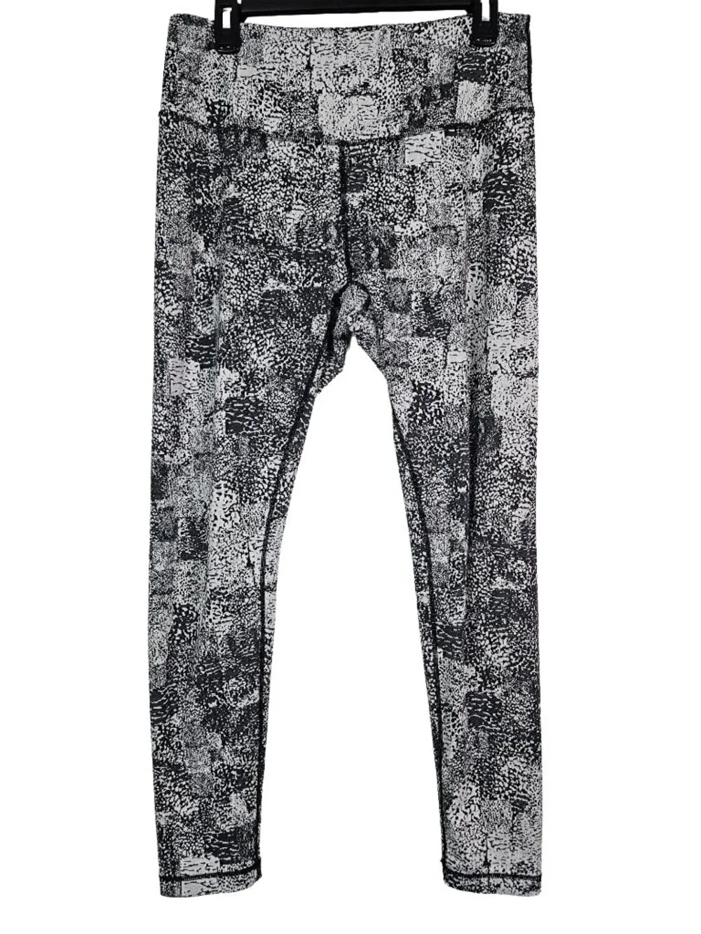 Zella Black/White Textured Static Abstract Print Legging L - Picture 2 of 10